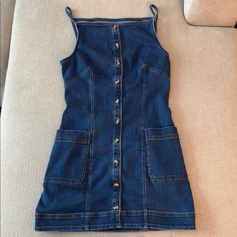Maeve Blue Sheath Mini Dress Spaghetti Strap